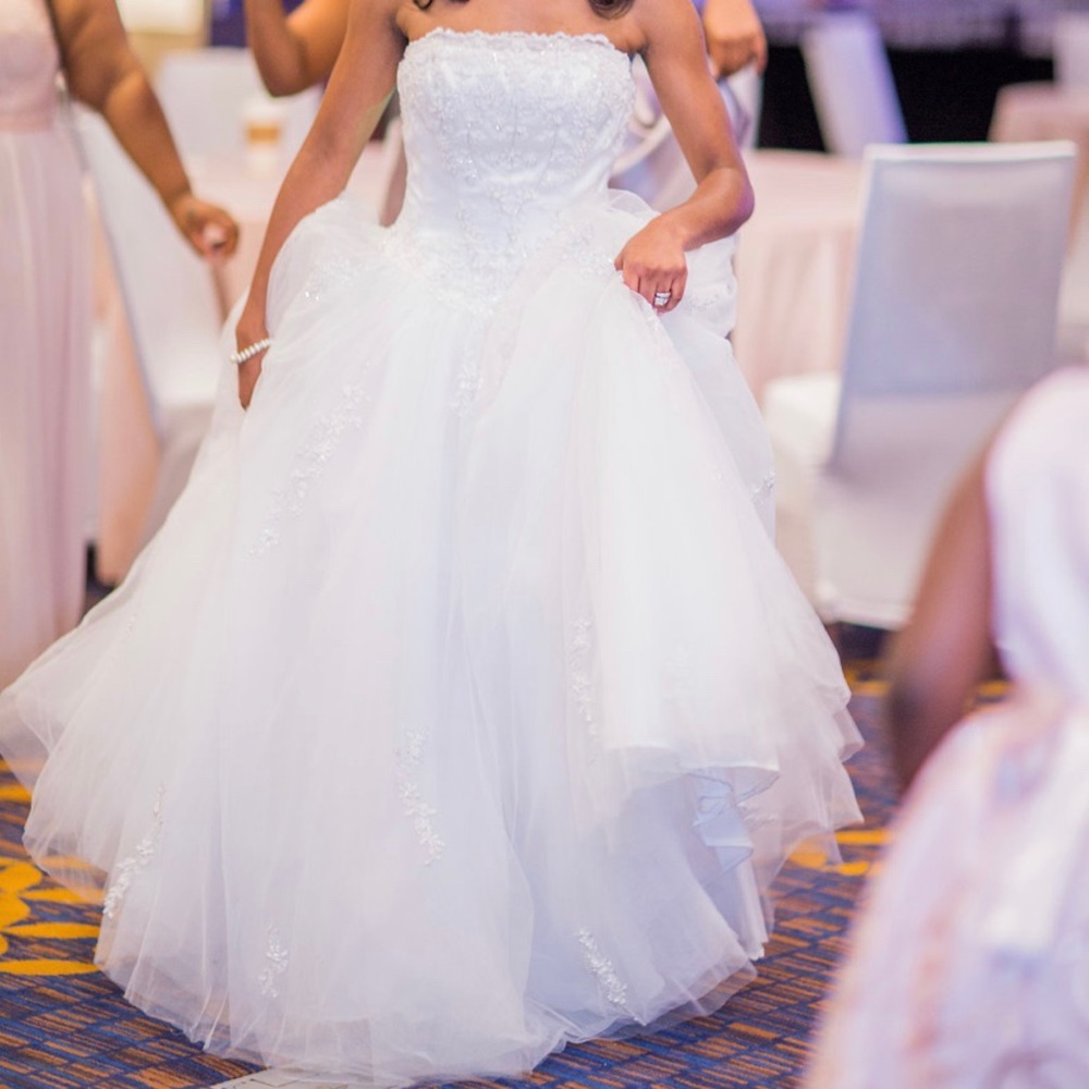 Women David's Bridal Michaelangelo Wedding Dress